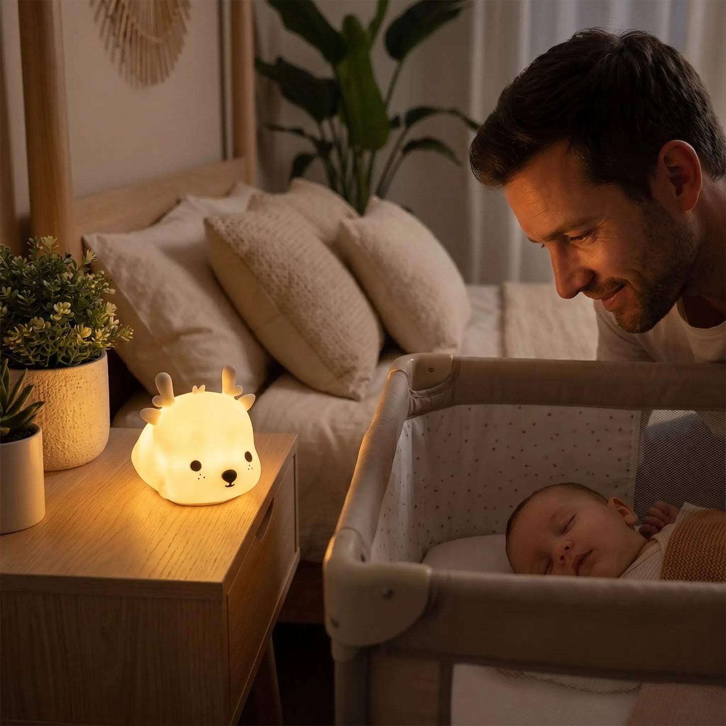 Veilleuse cerf apaisante couleurs-rechargeable