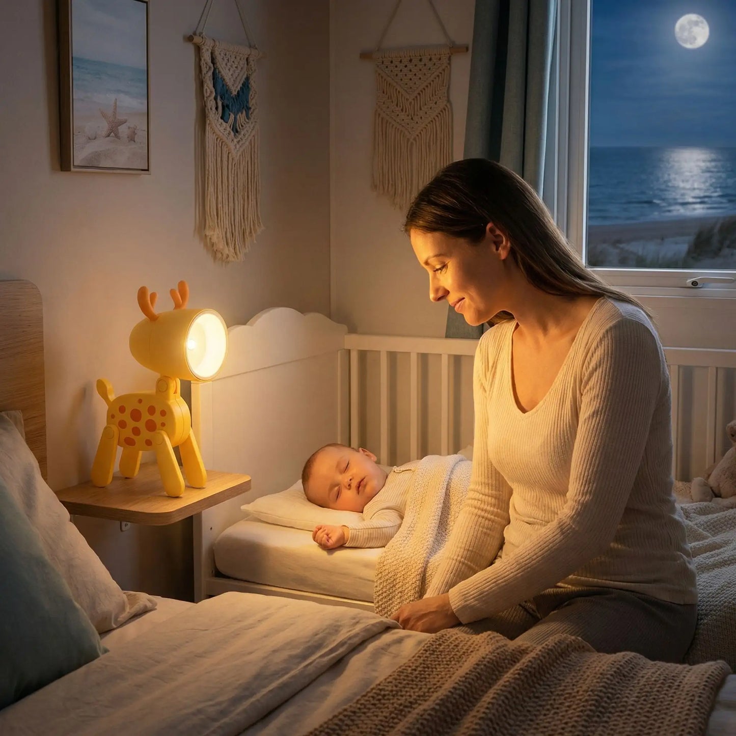 Veilleuse cerf mignonne lumière chaude design apaisant