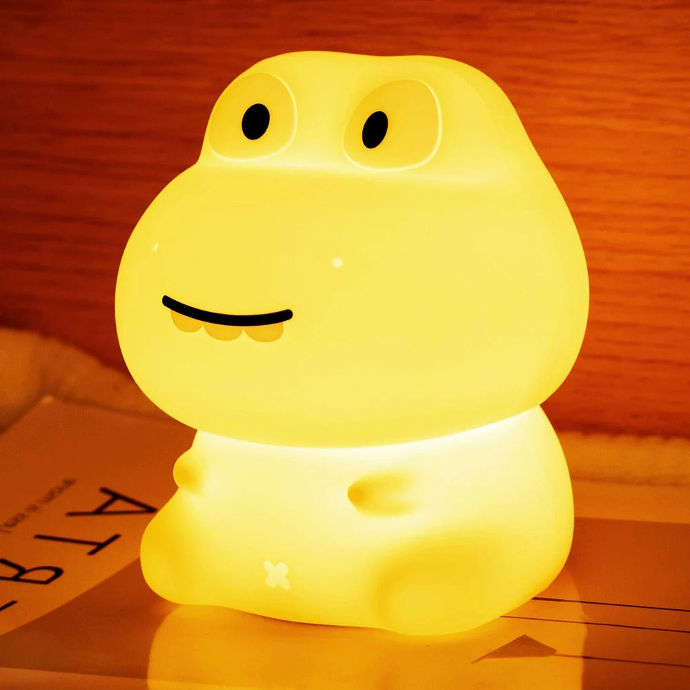 Veilleuse chambre bebe dragon mignon jaune silicone