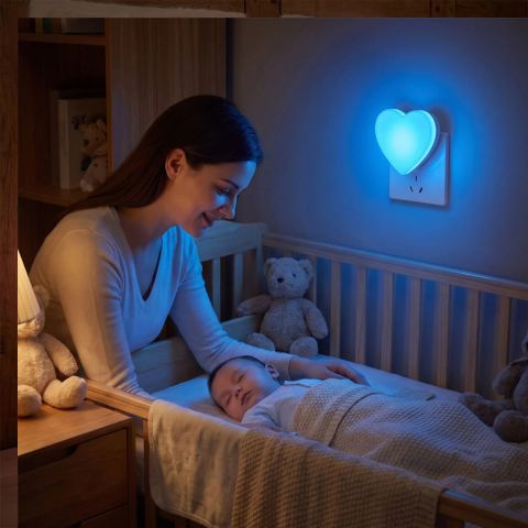 Veilleuse murale bébé attendrissante bleu robuste