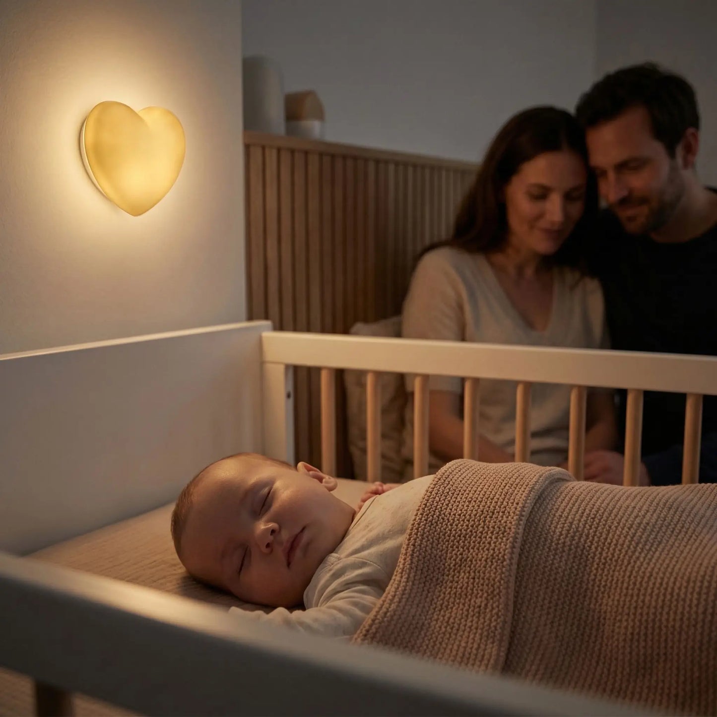 Veilleuse murale bebe cœur doux jaune rassurante chaleureuse réconfortante led
