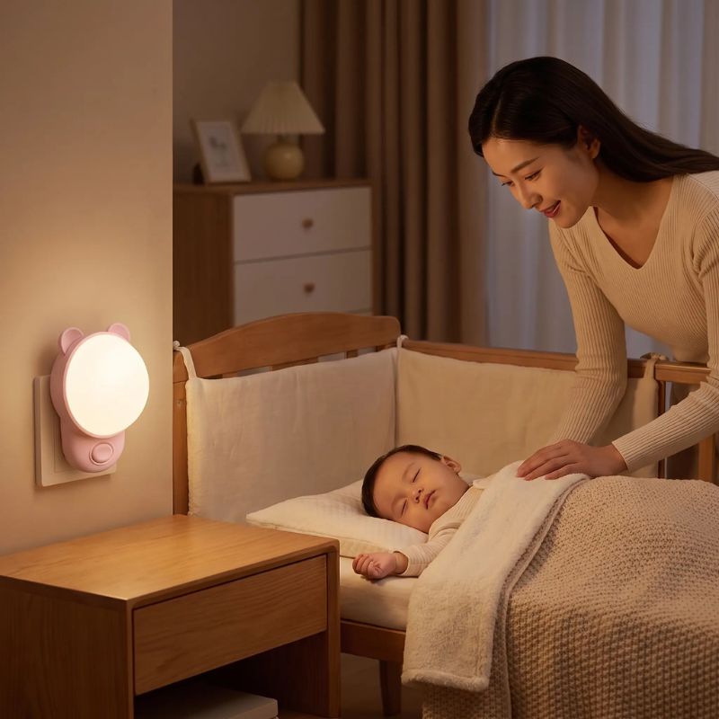 Veilleuse murale bebe ours mignon ampoule led