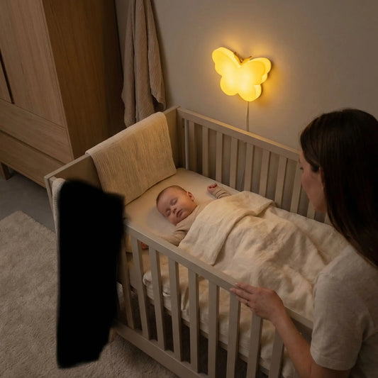 Veilleuse murale bebe papillon jaune doux
