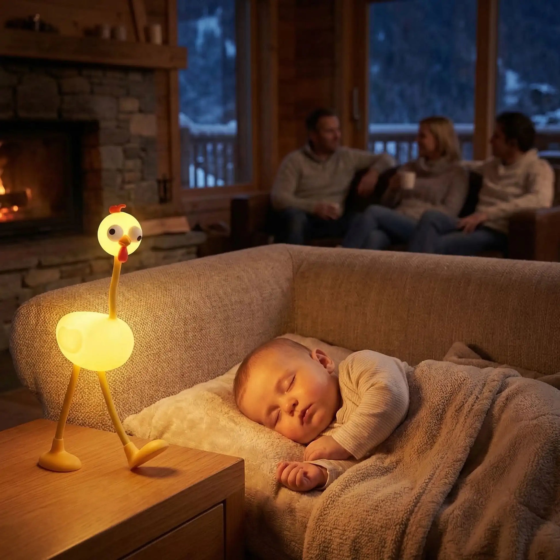 Veilleuse nouveau né poulet fun rechargeable