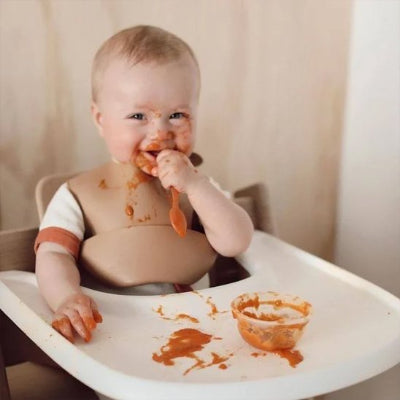 Bébé repas bavoir bébé design marron solide robuste salon