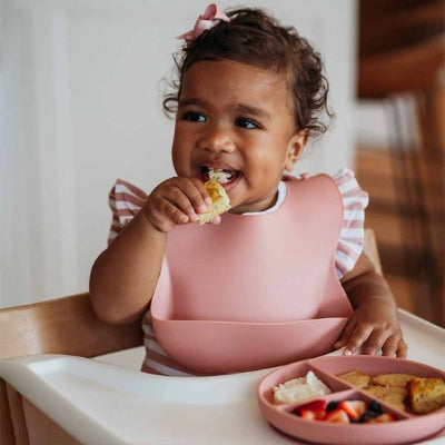 Repas bébé bavoir bébé design rose lavable facile