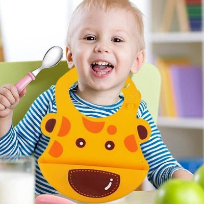 Bébé repas bavoir bébé imperméable design girafe poche