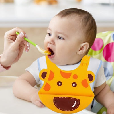 Bébé repas bavoir bébé imperméable design girafe silicone cuisine
