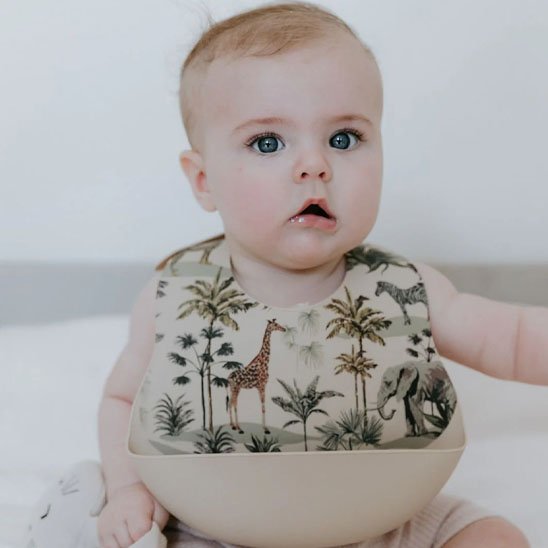 Bavoir-bebe-silicone-design-beige-elephant