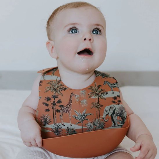Bavoir-bebe-silicone-design-marron-girafe