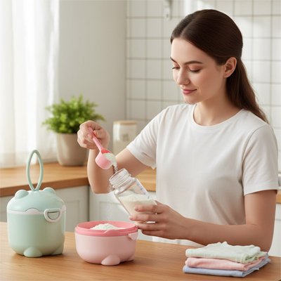 Boite doseuse de lait couvercle legère nomade