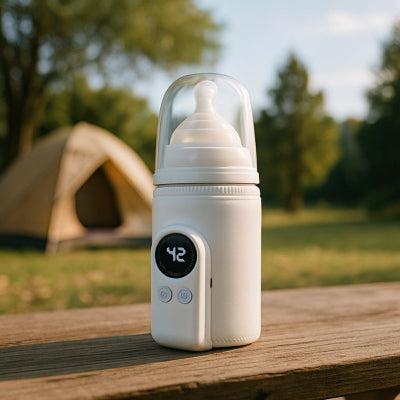 Chauffe biberon nomade design blanc charge rapide table camping