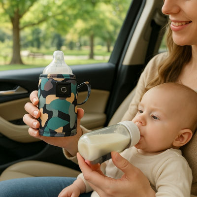 Maman voiture bébé chauffe biberon nomade design patchwork toute saison parc