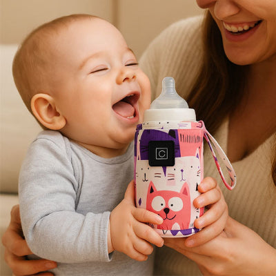 Bébé jouant chauffe biberon portable taille ajustable velcro maman salon