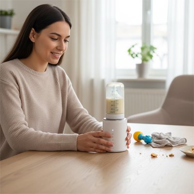 Maman chauffe biberon portatif blanc sécurité 4 niveaux température cuisine