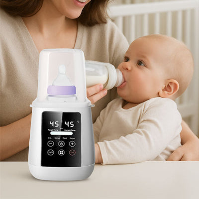 Maman donnant biberon chauffe biberon rapide électrique nomade chambre