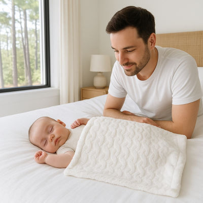 bébé sieste couverture bebe blanc design geometrique douce épaisse chaleureuse lit parent campagne