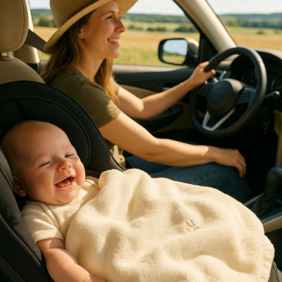 Bébé voiture couverture bebe blanc design olive chaude légère maman campagne
