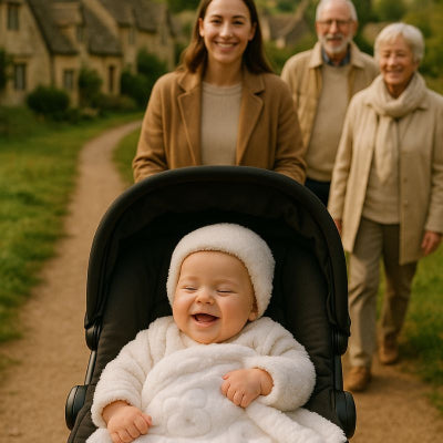Bébé poussette couverture bebe blanc polyester doux famille promenade campagne