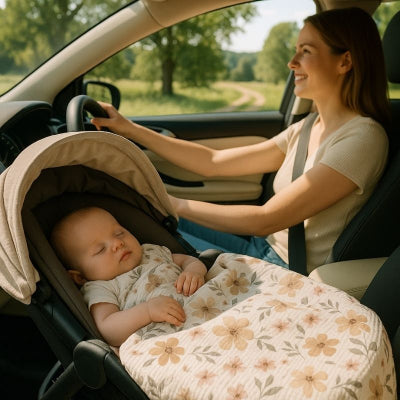 Maman voiture campagne couverture bébé coton légère été