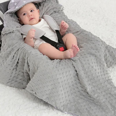 Couverture bebe motif intérieur relief gris douce enveloppante bébé salon