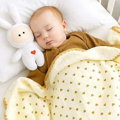 bebe sieste couverture bebe nomade-design beige coeur