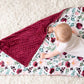 Couverture bebe polaire design fleurs colorées douce épaisse