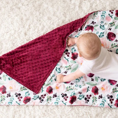 Couverture bebe polaire design fleurs colorées douce épaisse