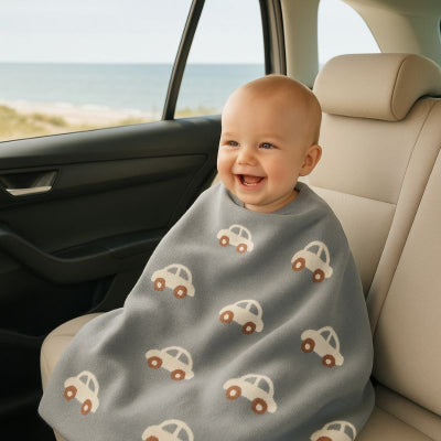 Bébé voiture enveloppé couverture bébé style voiture gris foncé douce nomade saisons douces