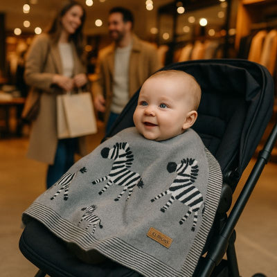Bébé poussette recouvert couverture bébé zèbre gris coton réconfortante nomade résistante nouveau-né promenade magasin parents