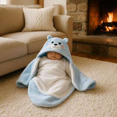 Bébé sieste couverture nomade bebe bleu ourson lavage rapide salon maison