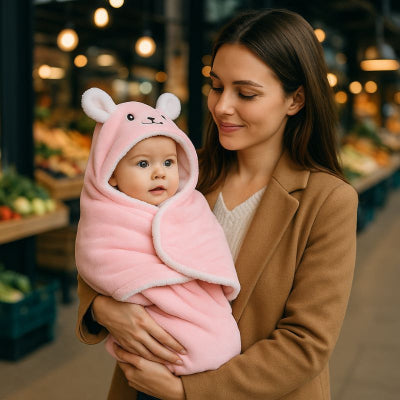 Bébé bras maman couverture nomade bébé design lapin respirante promenade marché couvert