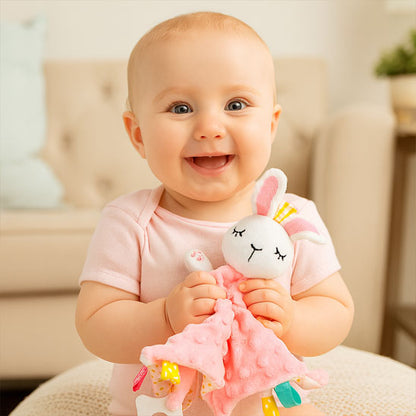 doudou bebe moelleux lapin rose coloré