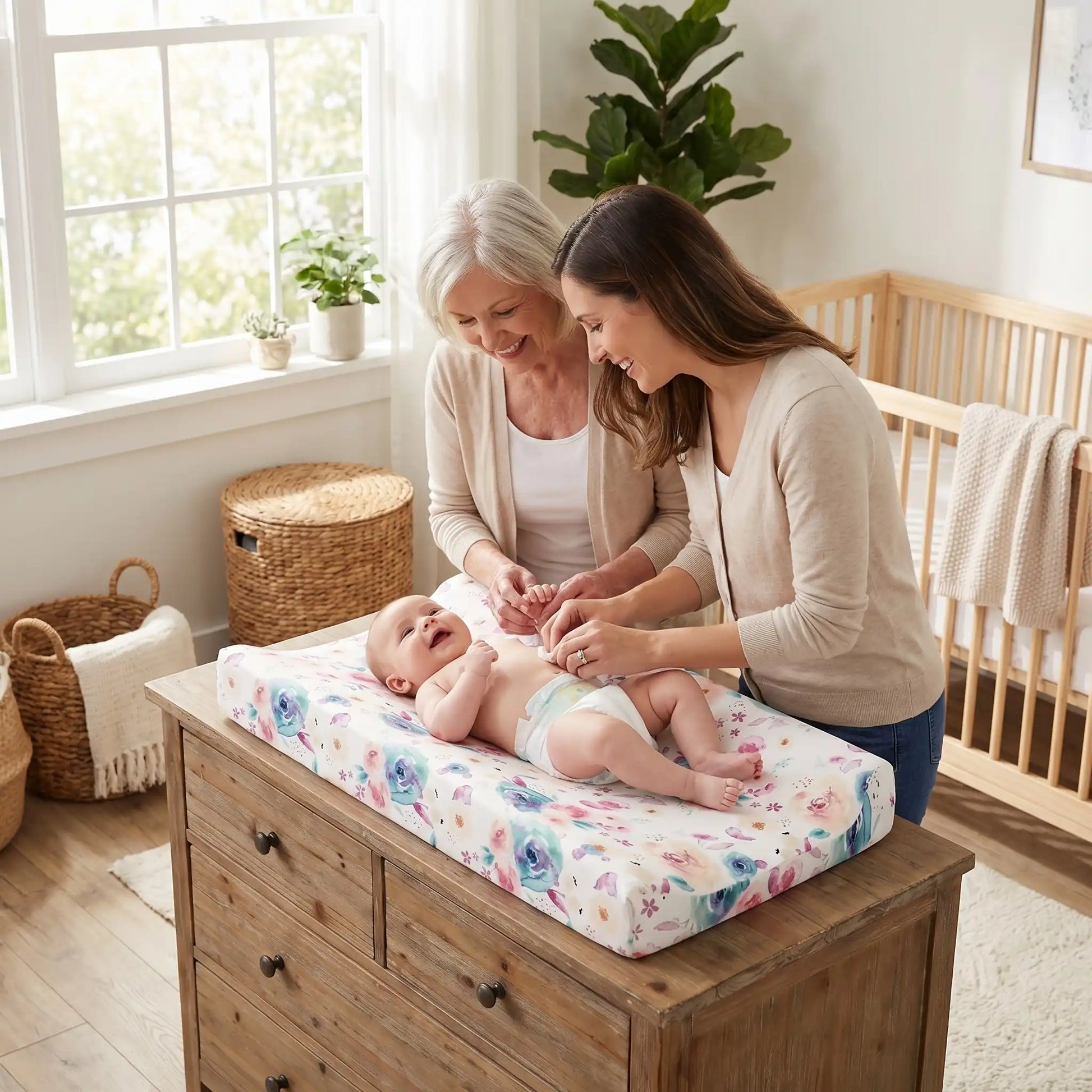 housse pour matelas à langer nature coutures renforcées