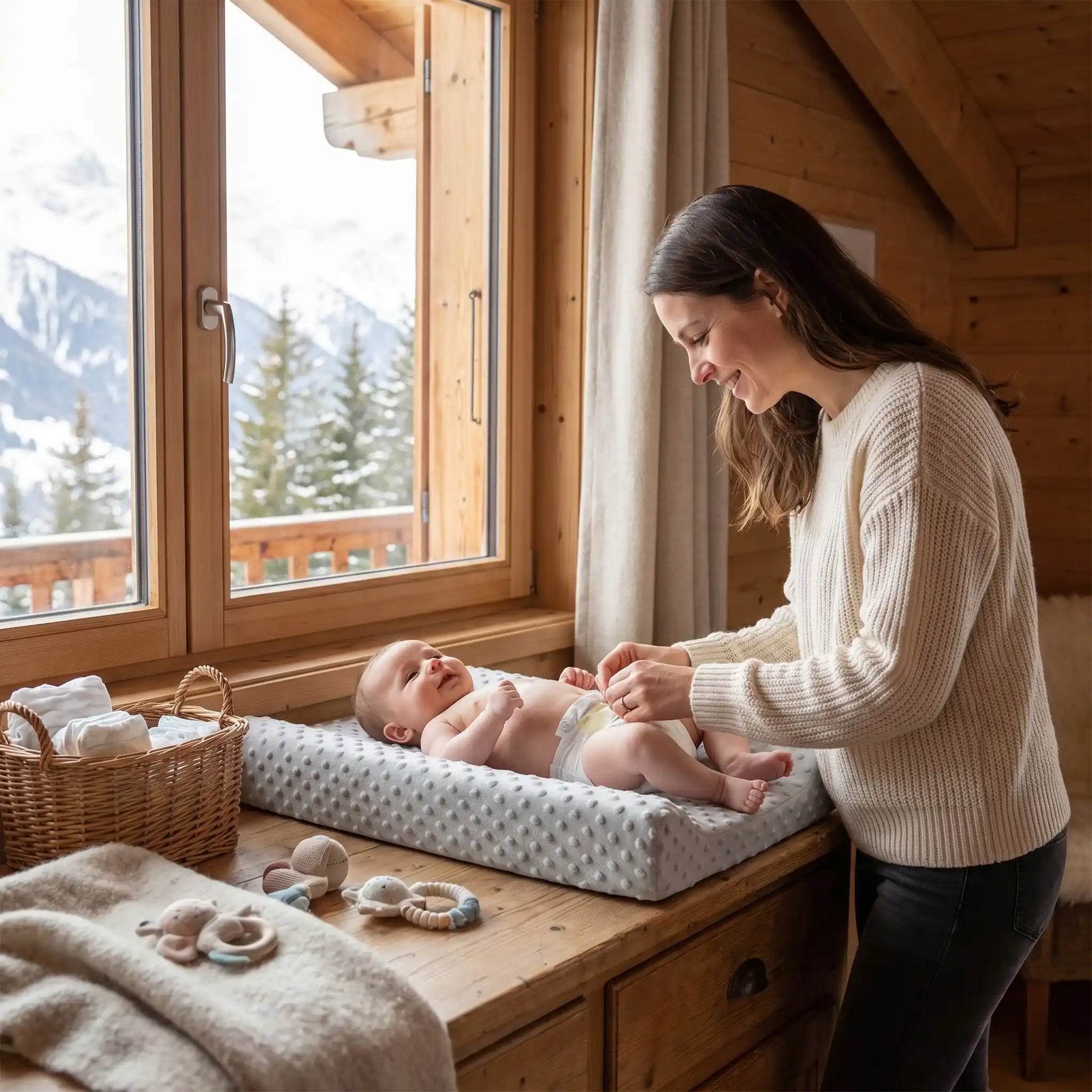 housse pour matelas à langer relief ultra-douce