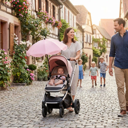 ombrelle pour poussette Rose transportable