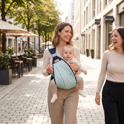 porte-bébé physiologique câlins vert ajustable