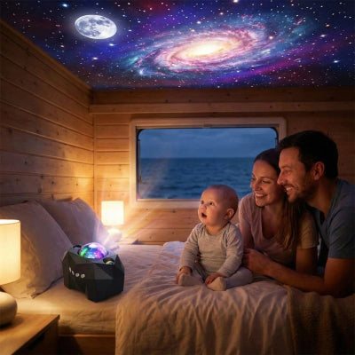 Bébé chambre admiratif projecteur etoile bebe noir design coeur 55 effets lumineux mobil-home mer parents