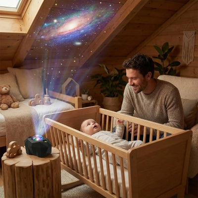 Bébé chambre admiratif projecteur etoile bebe noir design coeur minuterie   chalet papa 