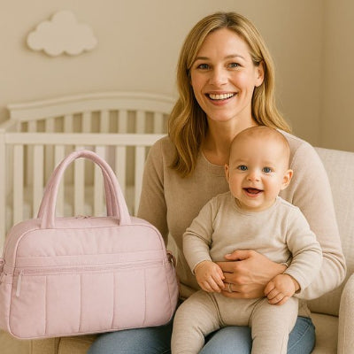 Maman bébé genoux devant sac à langer bébé design élégant poche extérieure ajustable chambre bébé
