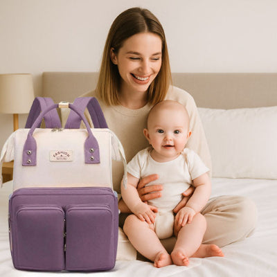 Maman preparant sac a langer de luxe design elegant grande capacite portage dos