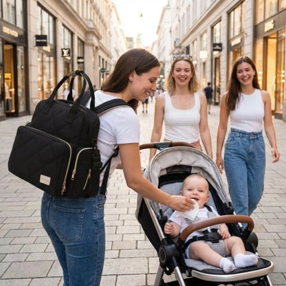 sac a langer noir luxe dos apaise coutures renforcées
