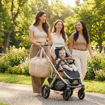 sac à langer poussette design rose clair