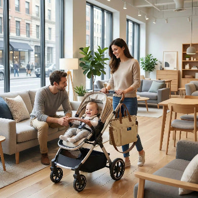 sac à langer poussette léger blanc