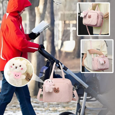 Maman parc promenant bébé poussette sac à langer rose élégant poussette nounours
