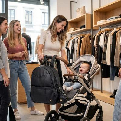 Maman sac a poussette design special poussette spacieux magasin vêtements amies