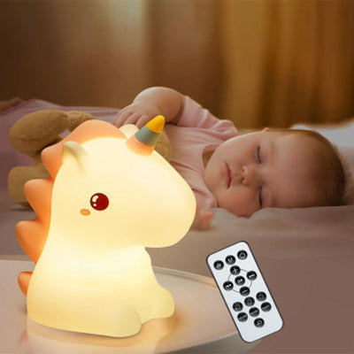 Bébé lit veilleuse bébé licorne télécommande lumineuse silicone