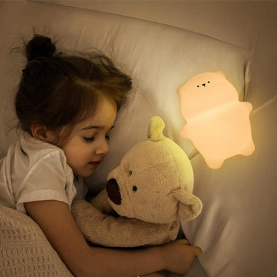 Veilleuse bebe ourson lumière reposante douce enfant sommeil lit