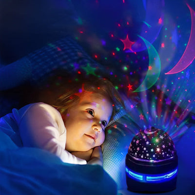 Veilleuse-bebe-projection-lune-étoiles-colorées-chambre-enfant
