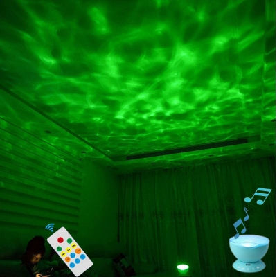 Veilleuse musicale bébé bleu télécommande projection vert mélodies enfant chambre